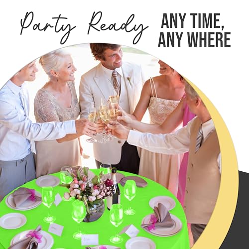 Image of Exquisite Lime Green Round Tablecloth 84 inch - 48 Pack