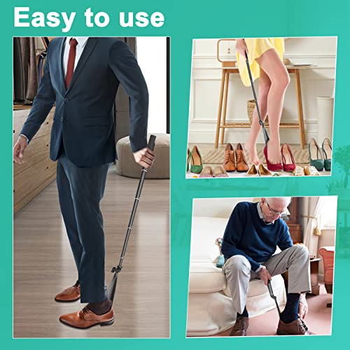 Zeerun Portable Long Metal Shoe Horn 8.5-39“, Telescopic Aluminum Alloy Dressing Aid Stick Long Handle Shoe Horn For Seniors, Men, Women And Kids #TOP5