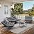 jamege 4 Pieces Patio Furniture Set with Rocking Chairs, Outdoor Patio Metal Loveseat Conversation Set with Cushions, Oversized Rocker Chair, Coffee Table for Porch, Garden, Backyard, Indoor