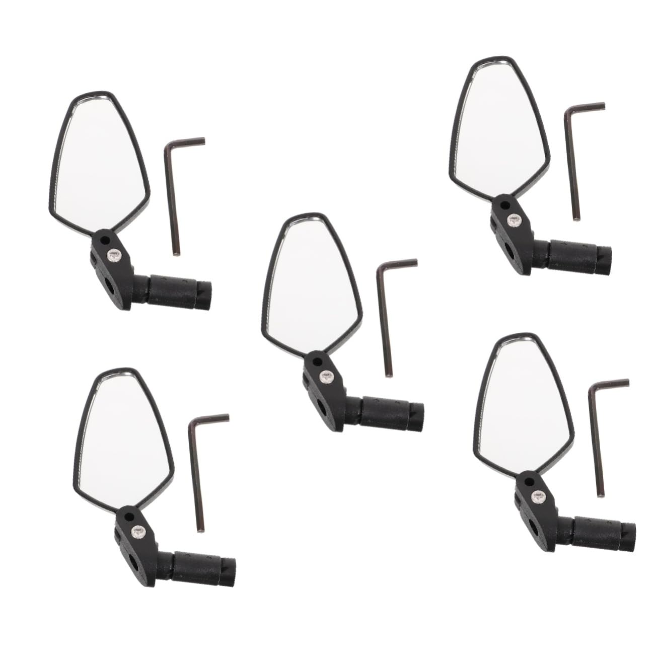 Toddmomy 5 Stück Bike Mirror mit Breitem Rückspiegel für Mountainbike Verstellbar und Langlebig für Sicheres Fahren Kurze Ausführung