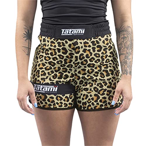 Tatami No GI Recharge Grappling Fight - Pantalones cortos para mujer, diseño de leopardo amarillo Cover