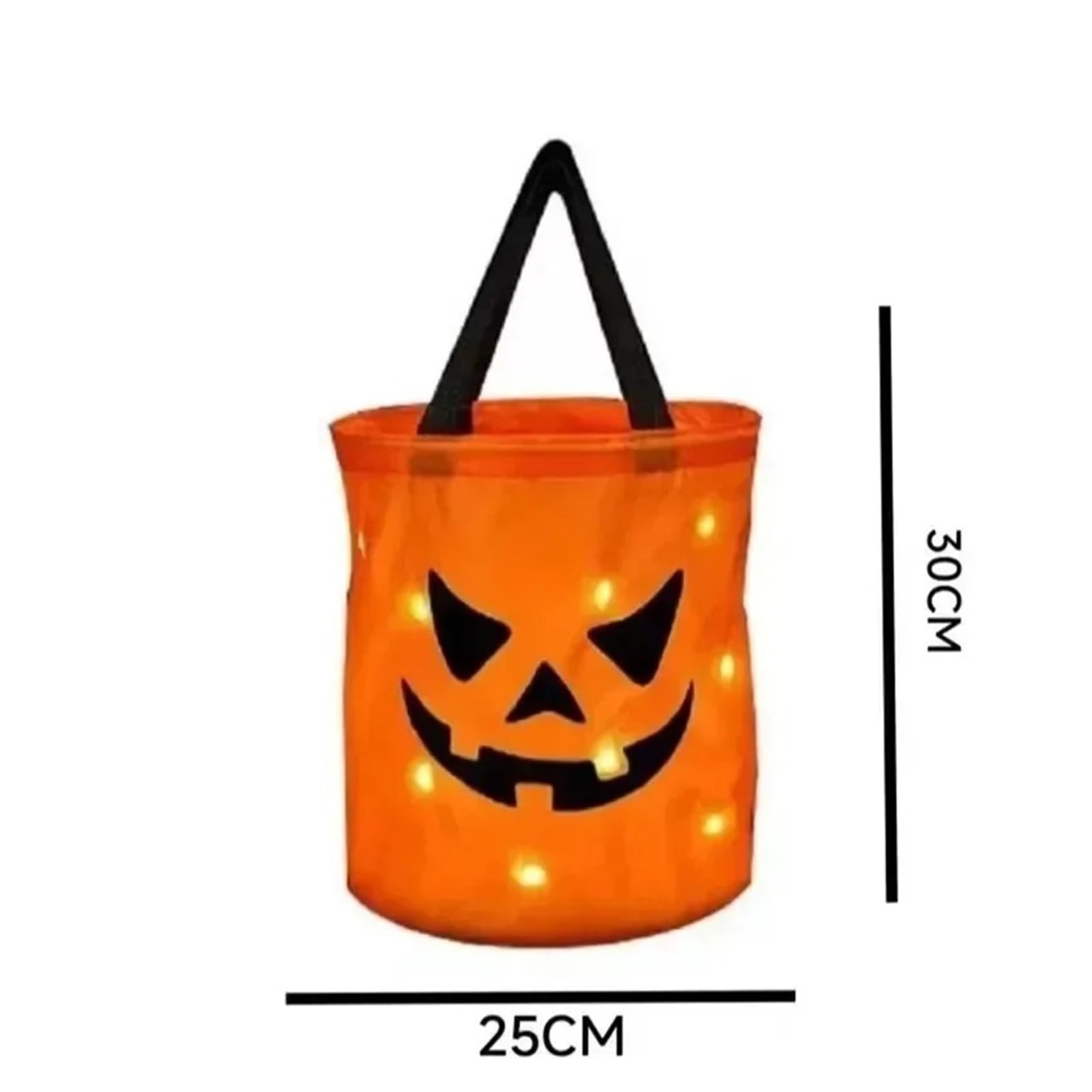 1–10 Stück Halloween-Kürbis-Tragetasche Mit Griff | Leuchtende Kürbis-Süßigkeitstüte for Halloween Süßes oder Saures(Orange-10PCS)