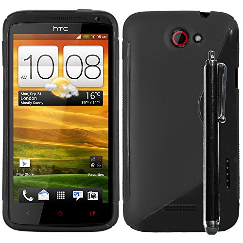 ebestStar - Coque Compatible avec HTC One X Etui Housse Silicone Gel TPU Souple Motif S-Line + Stylet, Noir [Appareil: 134.4 x 69.9 x 8.9mm, 4.7'']