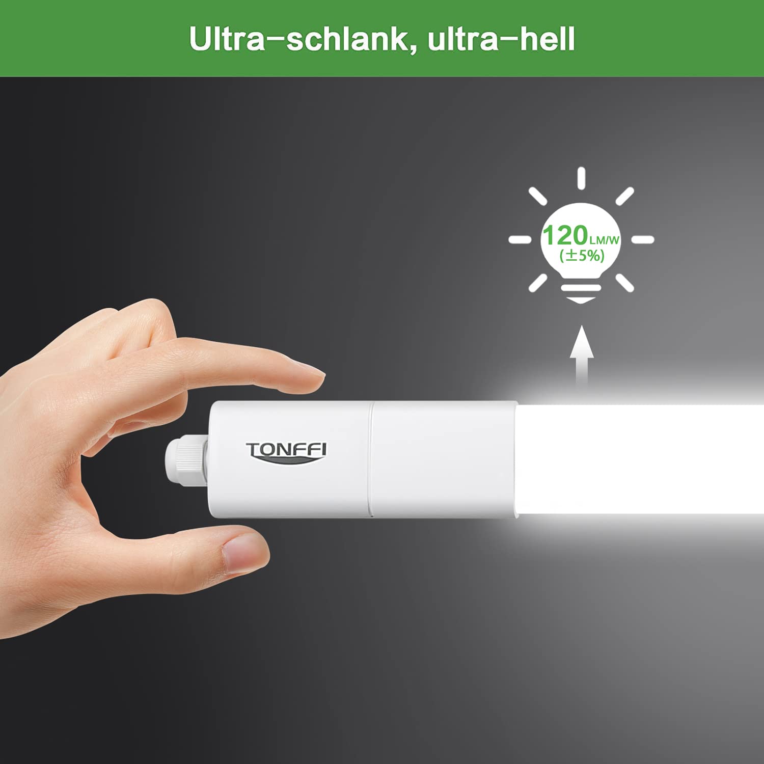 TONFFI 10 Stück LED Feuchtraumleuchte 150CM, 60W 7000LM 4000K Neutralweiß Verknüpfbar LED Deckenleuchte Röhre, IP69 Wasserfest Wannenleuchte Werkstattlampe für Keller Lager Garage Warenhaus