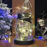 2023 Rosas de cristal brillantes con luces, decoración de araña, divertida decoración de calavera D9t0