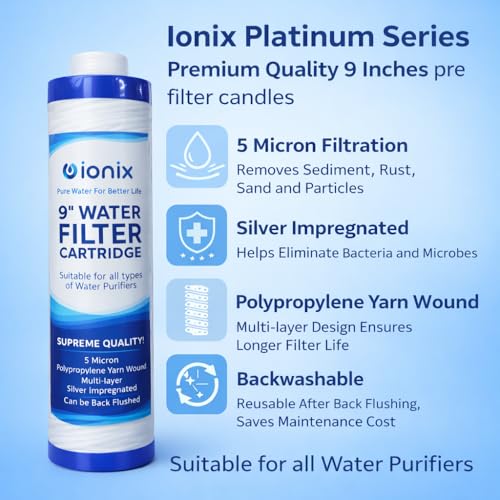 Image of IONIX Thread Candle 9 inch + Inline Filter /Pre Filter for All Standard 10 Inch Pre Filter Housing (4)