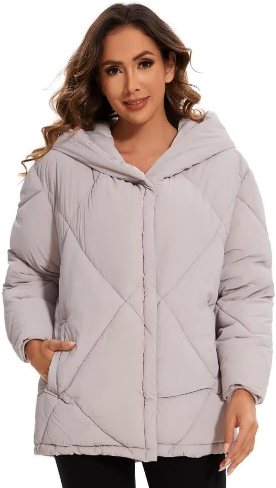 R RAMBLER 1985 Womens Down Coat thick Puffer Quilted warm hood Jacket for ladies winter outwear
