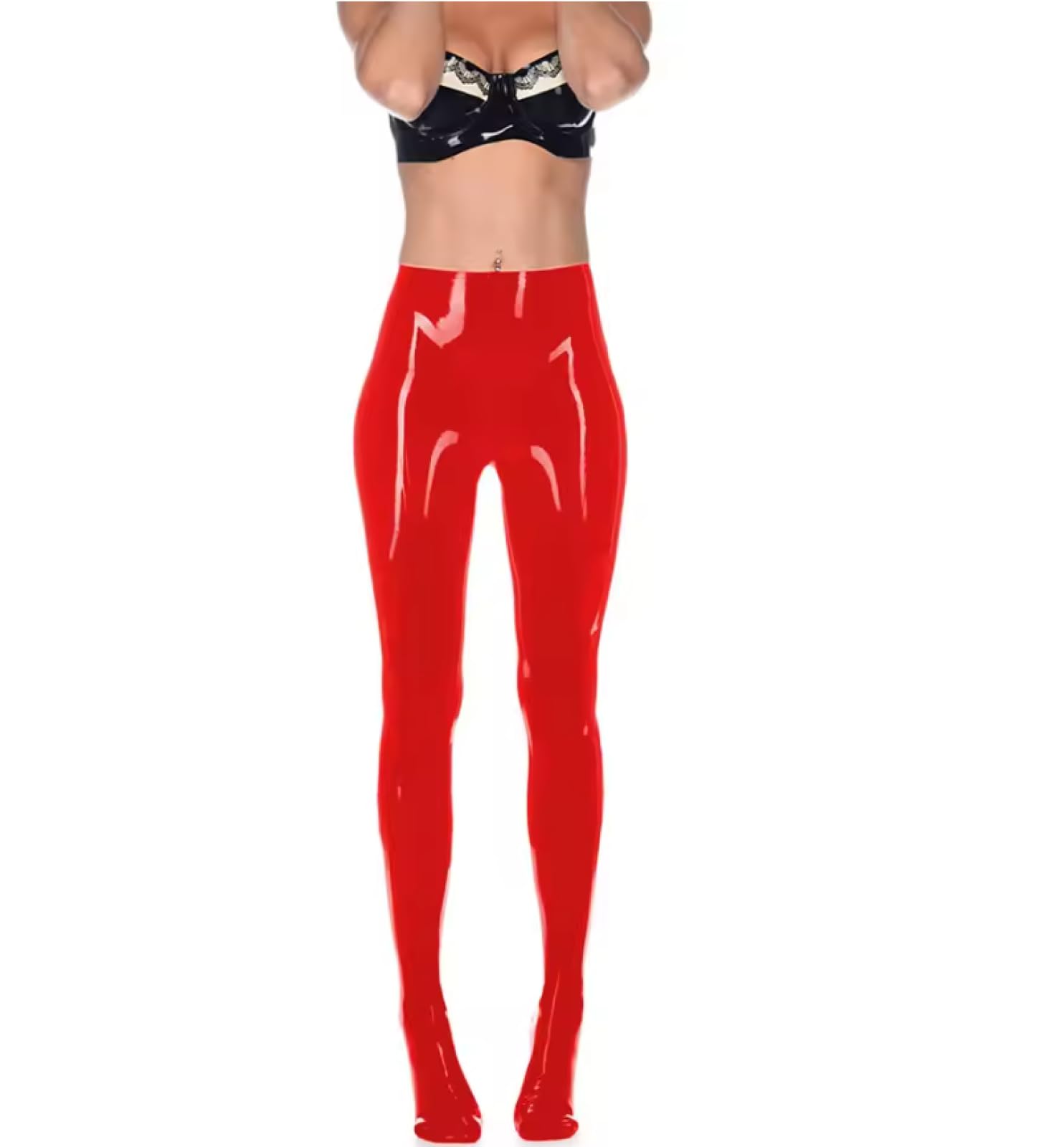 Leggings aus PVC-Leder, hohe Taille, Übergröße, PU-Hose, Clubstrumpfhose, anpassbar