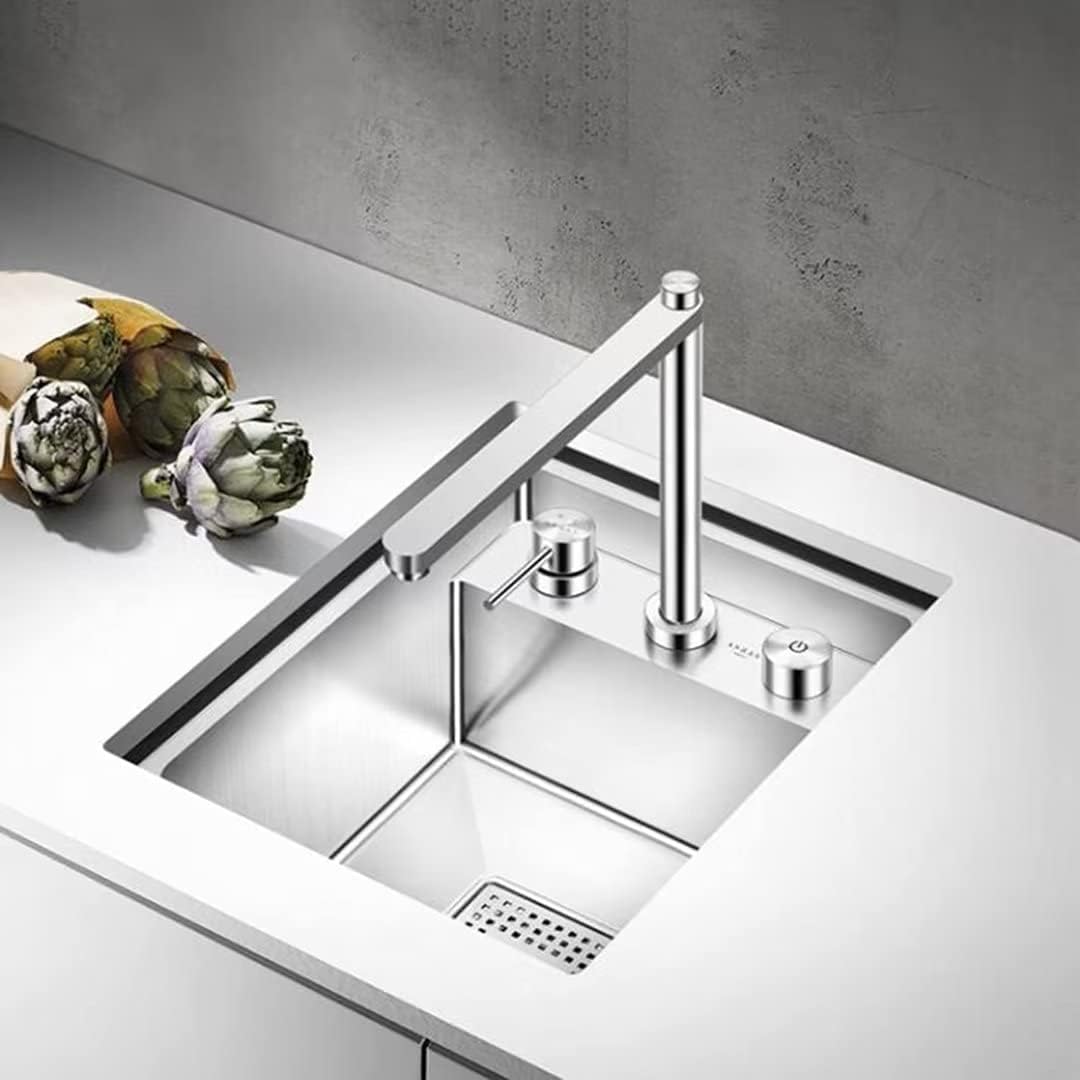 Amazon.co.jp: 流し台 見えない蓋デザインのキッチンシンク、3in1