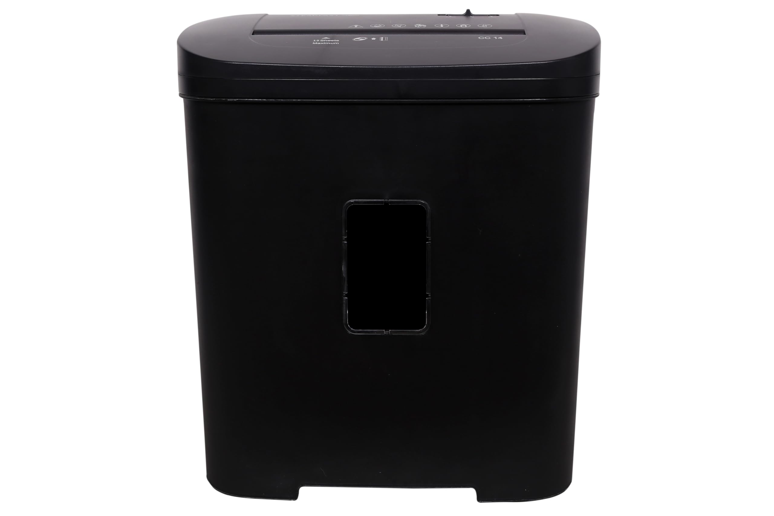 Steadfast - CC14 Cross Cut Shredder - Paper/CD/Credit Card Cross Cut Shredder with 15 Sheet Capacity and 22 L Bin (Black)