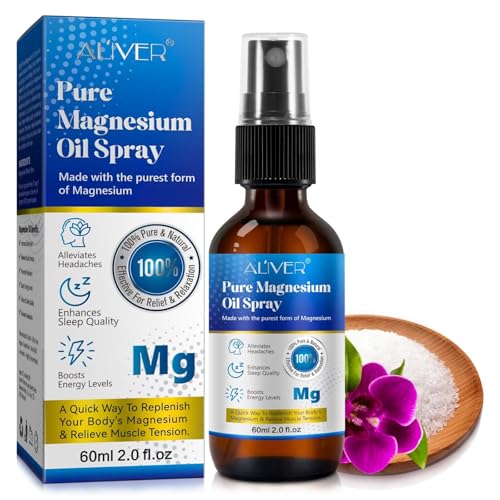 P-Beauty Aceite de Magnesio en Spray 1 x 60ml - Magnesio puro de Zechstein para la relajación muscular y el alivio del estrés - Magnesio en spray - Ideal para hacer deporte y dormir mejor