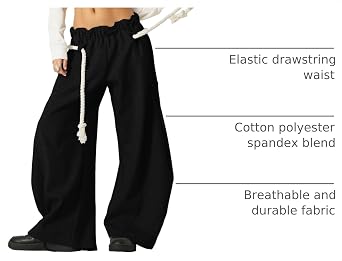 Aelfric Eden Super Baggy Barrel Sweatpants Wide Leg Pants for Women Men Casual Elastic Waist Unisex Lantern Trouser Pants