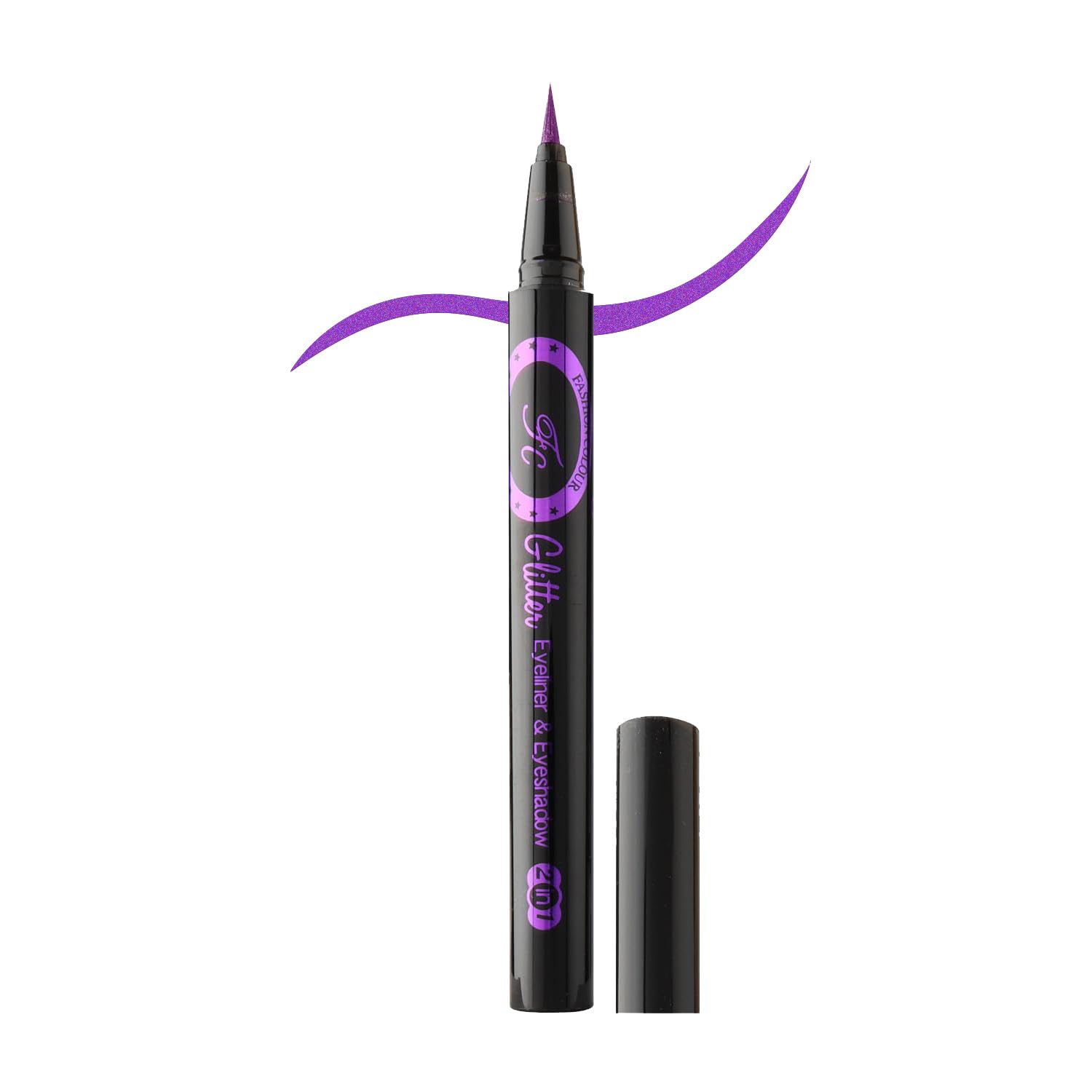 Fashion Colour Glitter Liquid Eyeliner Eyeshadow(1g) | 2 in 1 Shine Colours Waterproof Glitters | Smudgeproof | 12 Hours Long Lasting | (Purple)-image-8