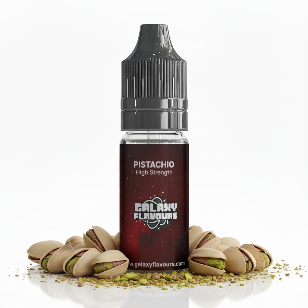 Pistachio Food Flavouring Drops 10ml - Premium Mediterranean Nut Extract for Professional Dessert Making & Luxury Pistachio Baking - High Strength Food Grade Concentrate by GALAXY FOOD FLAVOURS