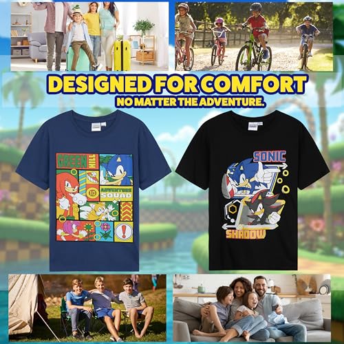 Sonic The Hedgehog Boys T Shirts 2 Pack Short Sleeve Tshirt Soft Breathable Tops2