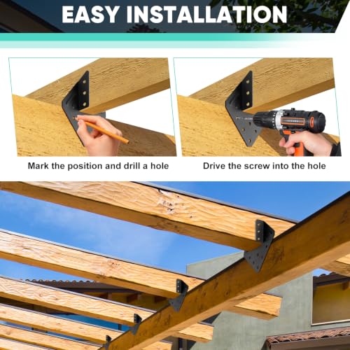 30 Pcs 14-Gauge Heavy Duty Hurricane Ties, Black Joist Hangers by MJHHAPY - Used condition - Image 6