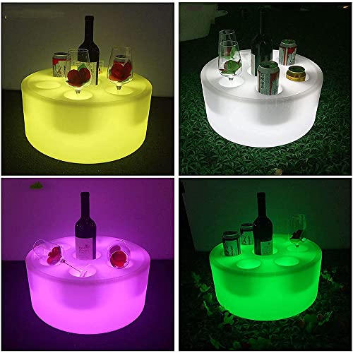 Bandeja redonda luminosa para vino con LED y control remoto miniatura 6