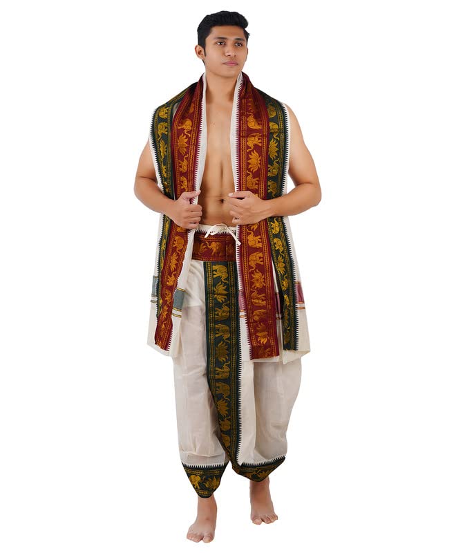 ethazh Mens Cotton Panchagam Dhoti & Towel Combo for Men’s-picture-47