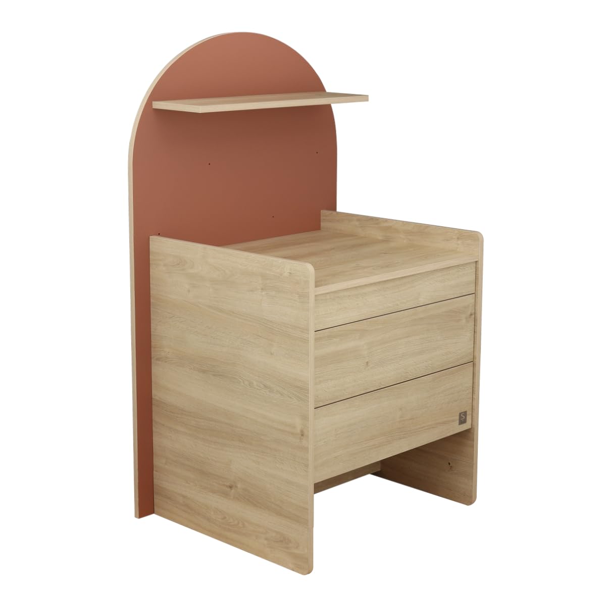 Sauthon Commode à Langer évolutive en Bureau - décor Bois chêne sépia Forme Arche