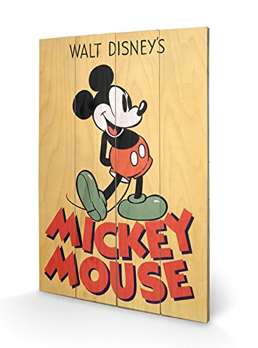 Mickey Mouse impression sur bois haut de gamme 40x59 cm tableau retro chic
