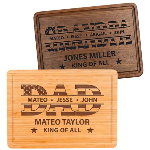 Tabla de cortar rectangular personalizada para papá con bandera USA miniatura 1