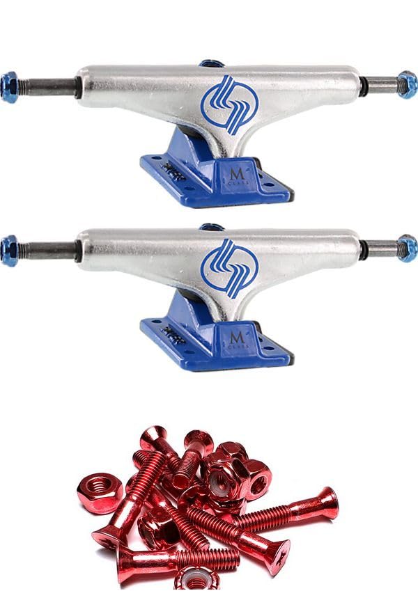 Silver Skate Trucks M-Class Hollow Polished/Blue Skateboard Trucks - 5.0
