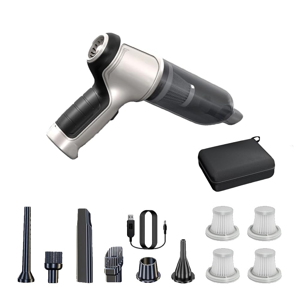 AUHIFVAX Car Vacuum Cleaner 95000PA Strong Suction Handheld Wireless Vacuum Cleaner Blower 2 in 1 Portable Vacuum Cleaner for Car Home (Updated 4filter Bag)