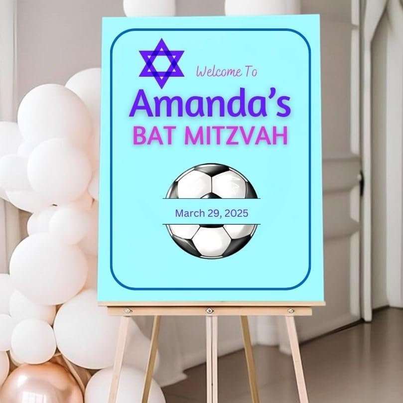 Bar or Bat Mitzvah Birthday Sweet 16 Quinceañera Guest Sign In Board, Custom Signature Poster, Personalized Keepsake, Tennis Ball Sports Theme Party Decor, Tennis Fan Player Premium Acrylic Sign, Made in CT, USA.