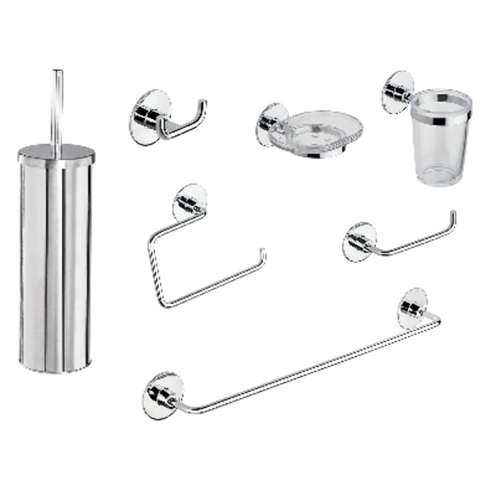 Set accessori bagno wind biadesivo + vite cromo