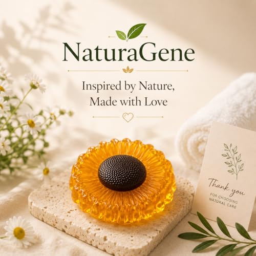 Image of Sunflower Brightening Soap | Vitamin C, Niacinamide & Glutathione | Dark Spot & Pigmentation Care | Daily Bath Soap for Men & Women | Paraben-Free Skin Care (3, 210 g)