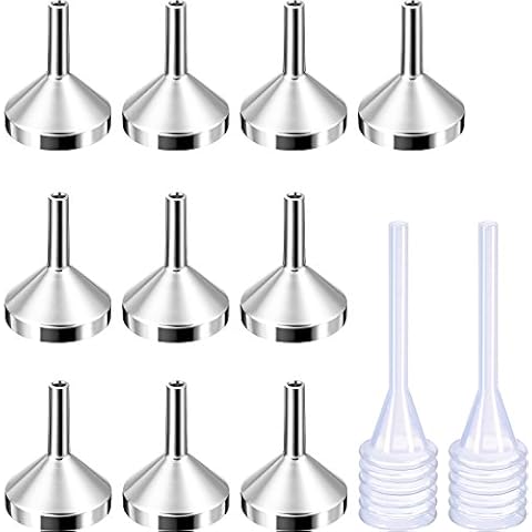 10 Pack Small Metal Funnels with Pipettes Cover