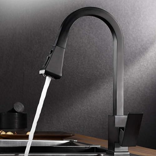 Miniatura 2 de Grifos de cocina táctiles con rociador extraíble, grifo de fregadero de cocina de una sola manija con rociador extraíble, montaje de cubierta de un