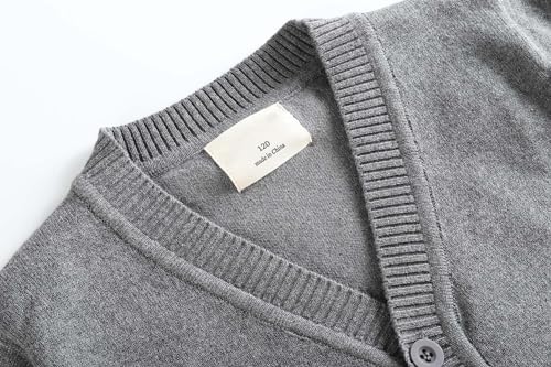 Wellwits Kids Unisex Boys Girls V Neck Button Down Knitted Cardigan 14-16 Years3