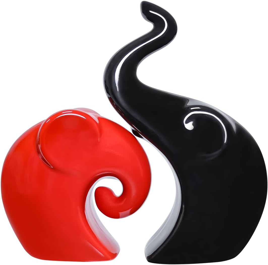 ECYC Originality Home Decoration Furnishing Animal Ornament Ceramics [ Elephant Lovers ]