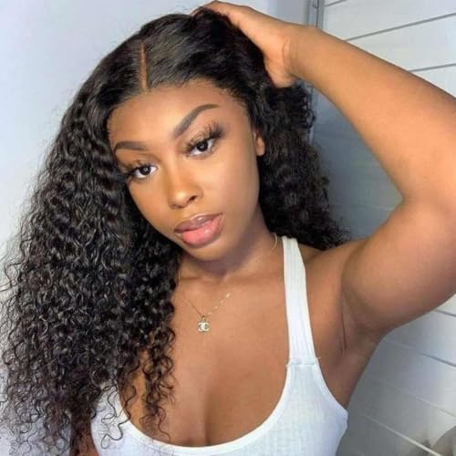 Worldnewhair Curly Wig Human Hair 26 Inch 13x4 Lace Front Wigs for Black Women Kinky Curly Deep Wave 180% Density Glueless Wigs Human Hair Pre Plucked