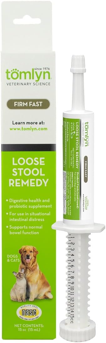 TOMLYN Firm Fast Loose Stool Remedy Gel, Helps Relieve Occasional Diarrhea in Cats and Dogs, 15cc