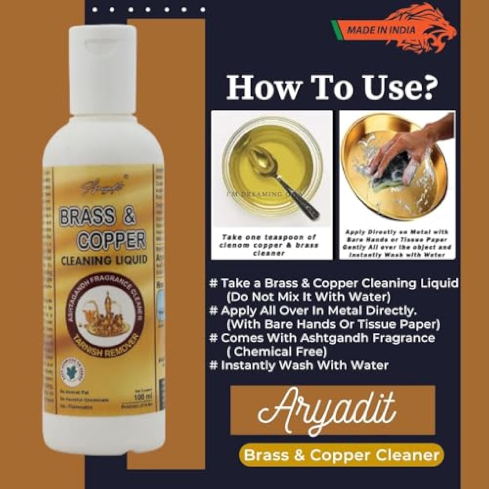 Aromatic Brass & Copper Tarnish Remover Cleaning Liquid