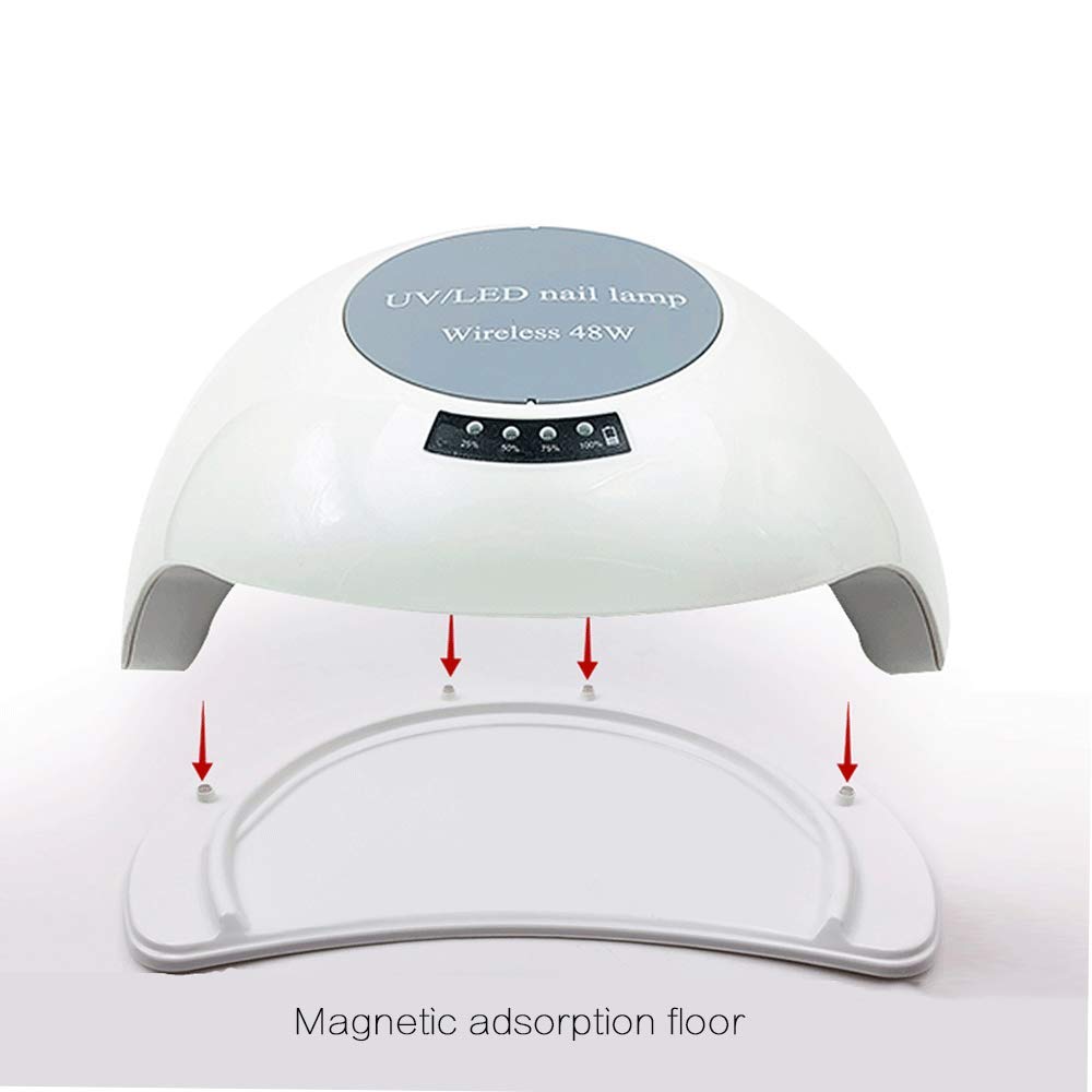 lampade per nail art. Lampada for unghie senza fili da 48 W, asciuga unghie ricaricabile, con 4 impostazioni di timer Lampada for polimerizzare smalto for unghie for manicure/pedicure Lampada professi
