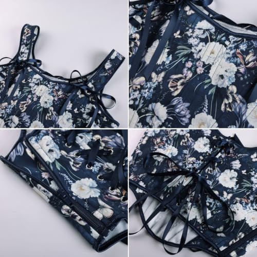Image of Scarlet Darkness Corset Tops for Women Renaissance Floral Bustier Tops