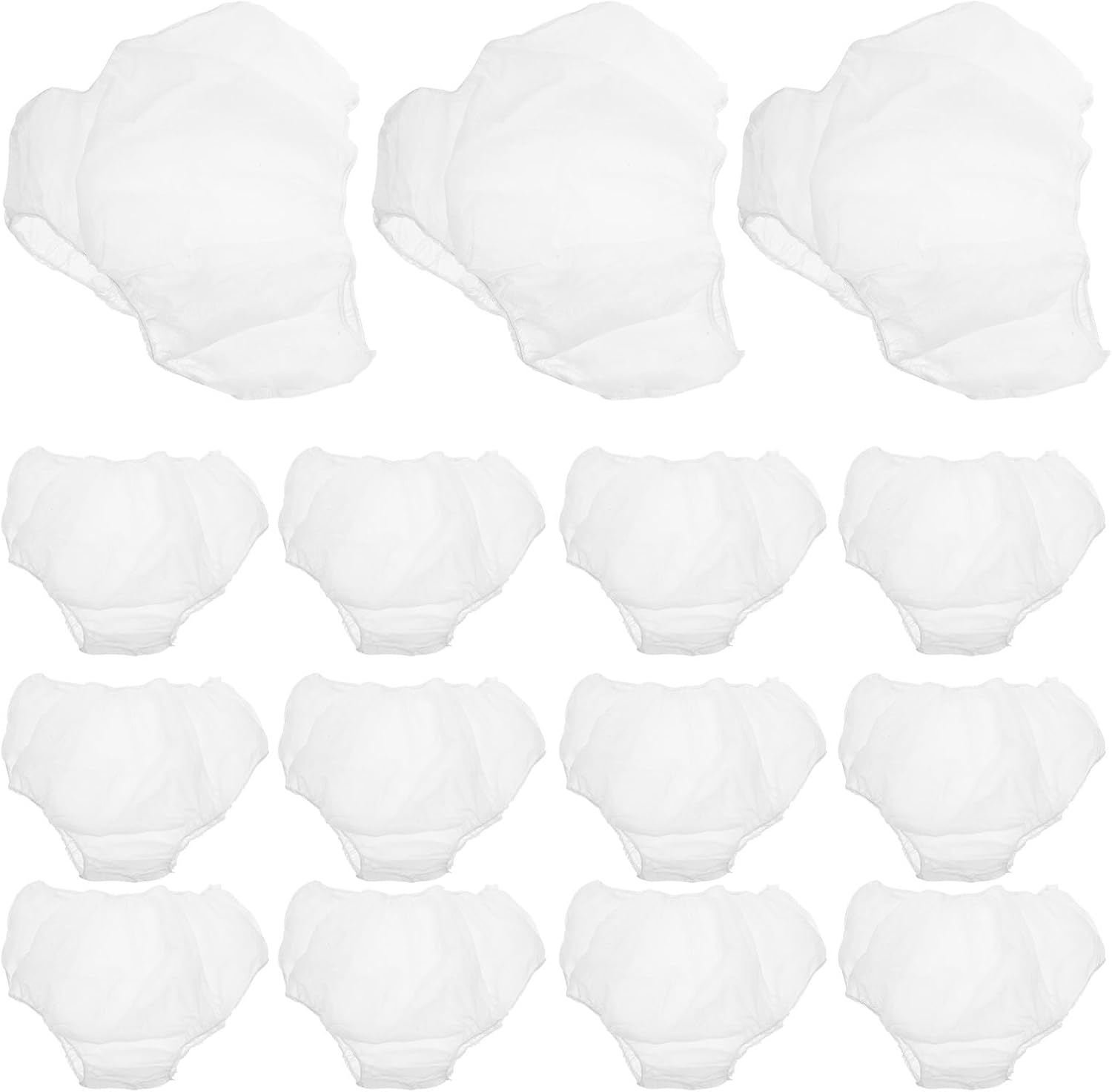 Disposable Elastic Waist Triangle Underpants White 50pcs Non-woven | Skin-friendly Brief Design, Portable for Daily Life and Massage, No Washing Required