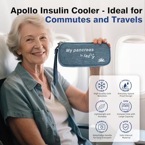 Image of apollo walker Insulin Cooler Travel Case with Ice Packs and Insulation | TSA Approved Includes 2 x 90g ice packs for 9-hour cooling insulin pens & syringes for Diabetics to Carry (Light Blue)