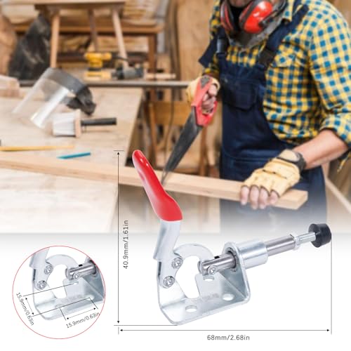 Image of 2-Pack 301A Push Pull Toggle Clamp, 99 lb Holding Capacity | Galvanized Steel, Pull Quick Release Clamp, Heavy-Duty for Woodworking, Machining and Equipment Assembly