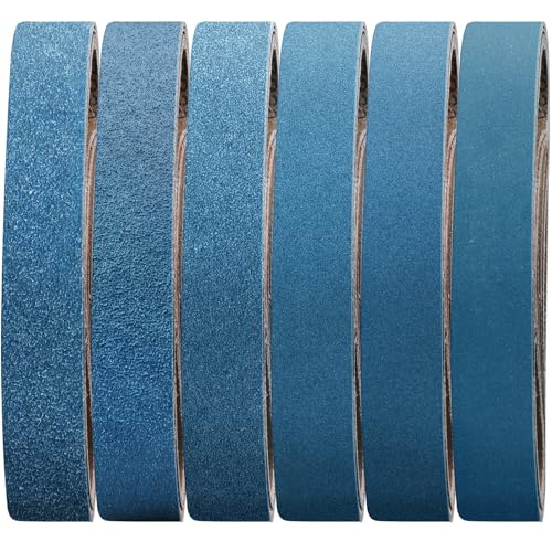 Image of 6-Piece Premium 2 x 42 Inch Zirconia Sanding Belts 40-400 Grit