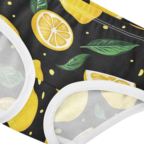 Wusikd Lemons Girls' Underwear Cotton Yellow Green Girls Briefs Soft Toddler Underwear 2T4