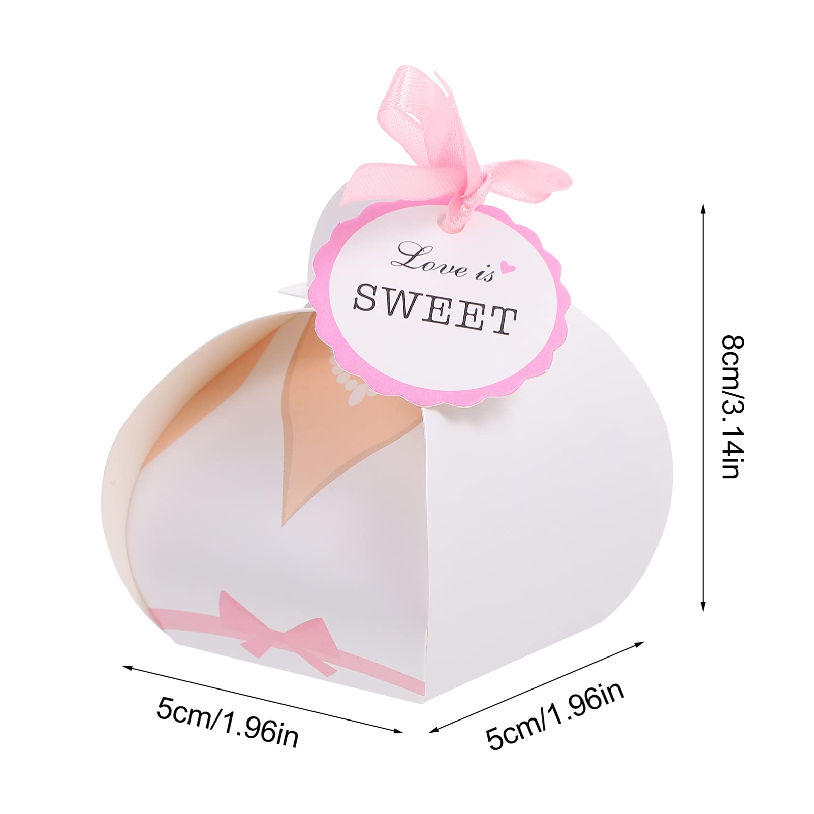 NUOBESTY Scatole Portaconfetti Matrimonio in Carta 6, 5x6, 5x8cm 100 Pezzi