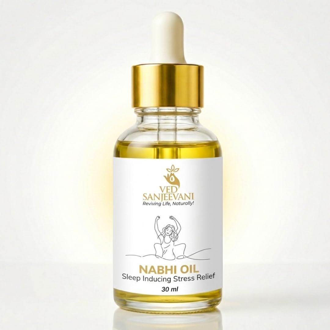Sleep-Inducing Stress Relief Nabhi Oil, Ved Sanjeevani | For Relaxation & Sleep Quality | With Herbal Aromatherapy | 30 ml