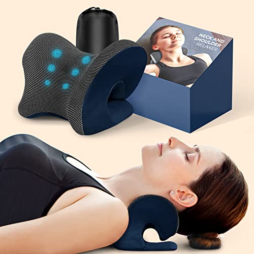 Image of ZAMAT Neck and Shoulder Relaxer with Magnetic Therapy Pillowcase, Neck Stretcher Chiropractic Pillows for Pain Relief, Cervical Traction Device for Relieve TMJ Headache Muscle Tension Spine Alignment