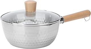 Justyushu Pisko z garnek mleka z drewnianą rasą ze stali nierdzewnej kuchnia kuchenna gotowanie akcesoria 20 cm rondel