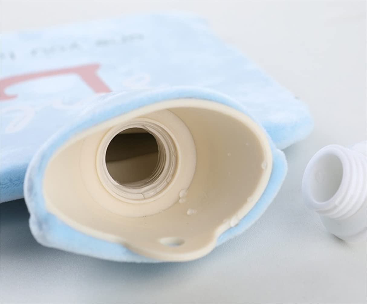 Bolsa de Agua Caliente Botella De Agua Caliente Con Funda De Amor De Forro Polar Rectángulo Bolsa De Agua Caliente Para Aliviar El Dolor Cuello Trasero Noches Acogedoras Hot Water Bottle Segura(D)