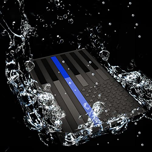 image for sticro Embossed 3D Metal Thin Blue Line All Black American Flag Emblem